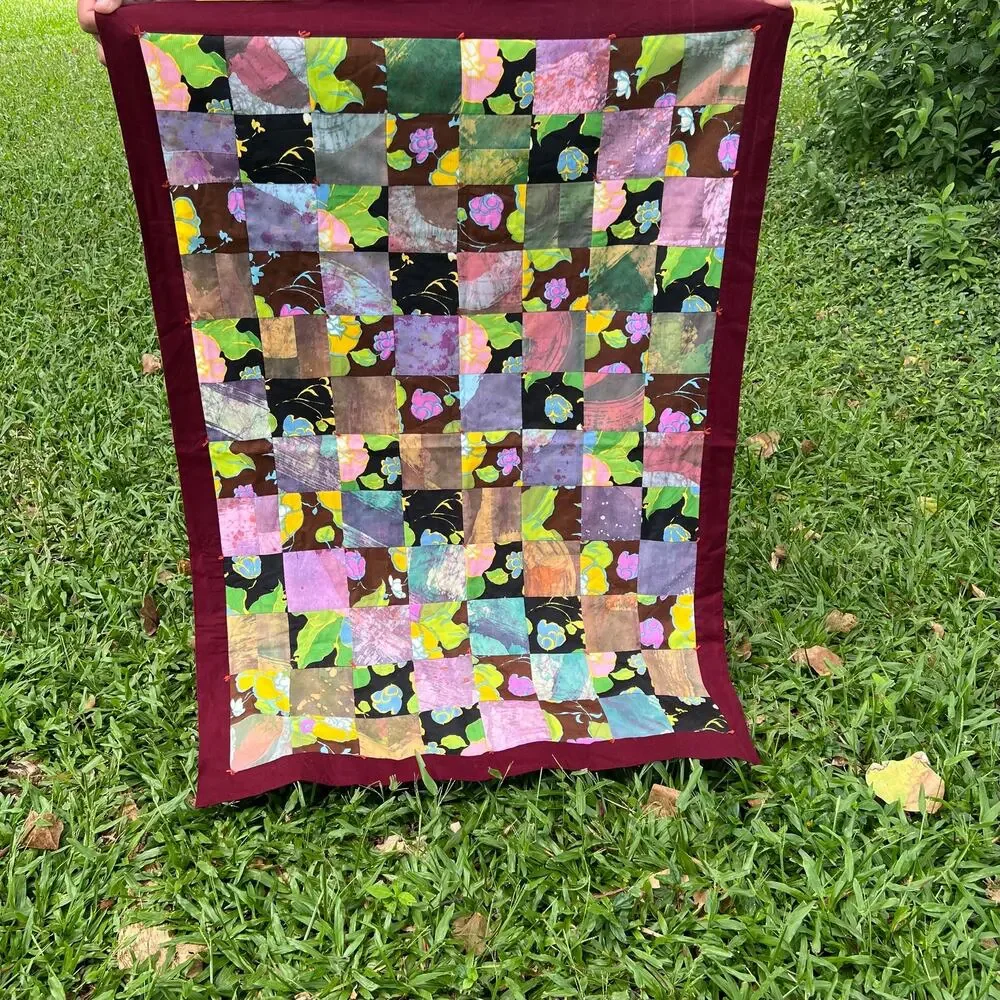 Patchwork Quilt Blanket Lap Throw Floral 35 x 50
